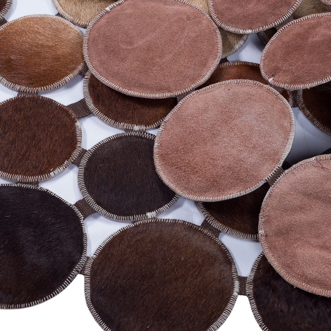 Brown Cowhide Round Rug