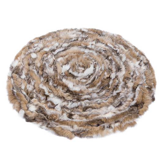 Round Boho Fox Fur Rug