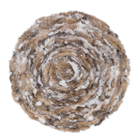 Round Boho Fox Fur Rug