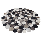 Cowhide Round Gray Rug