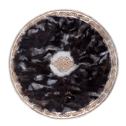 Luxury Round Fox Fur Rug