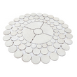 White Round Cowhide Rug