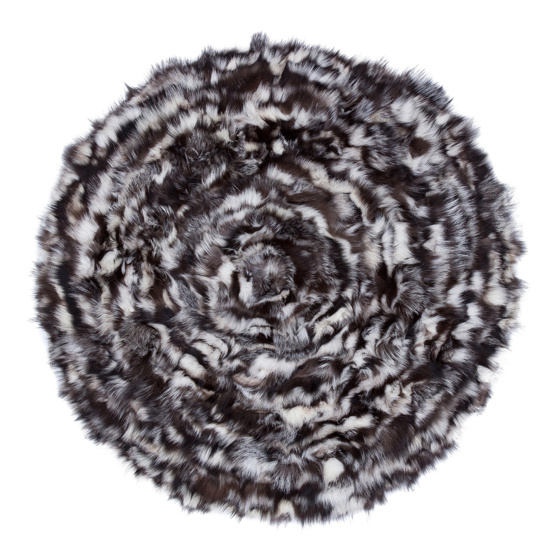 Circle Fox Fur Office Rug