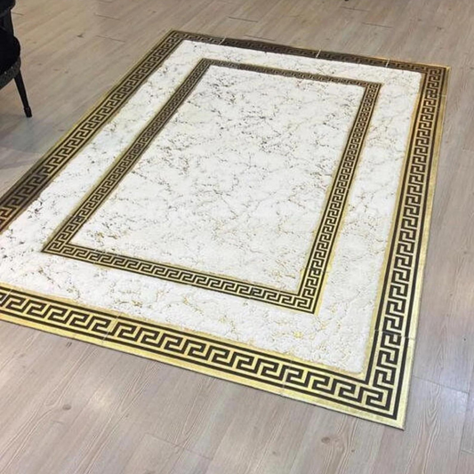 Plush White Gold Rug